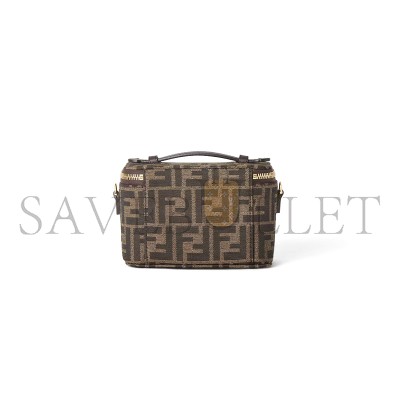 FENDI VANITY TOBACCO BROWN FF JACQUARD FABRIC MINI-BAG 8BS108AFPMF1GL7 (16*11*8cm)